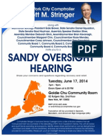 Comptroller Stringer Manhattan Sandy Oversight Hearing June 17, 2014