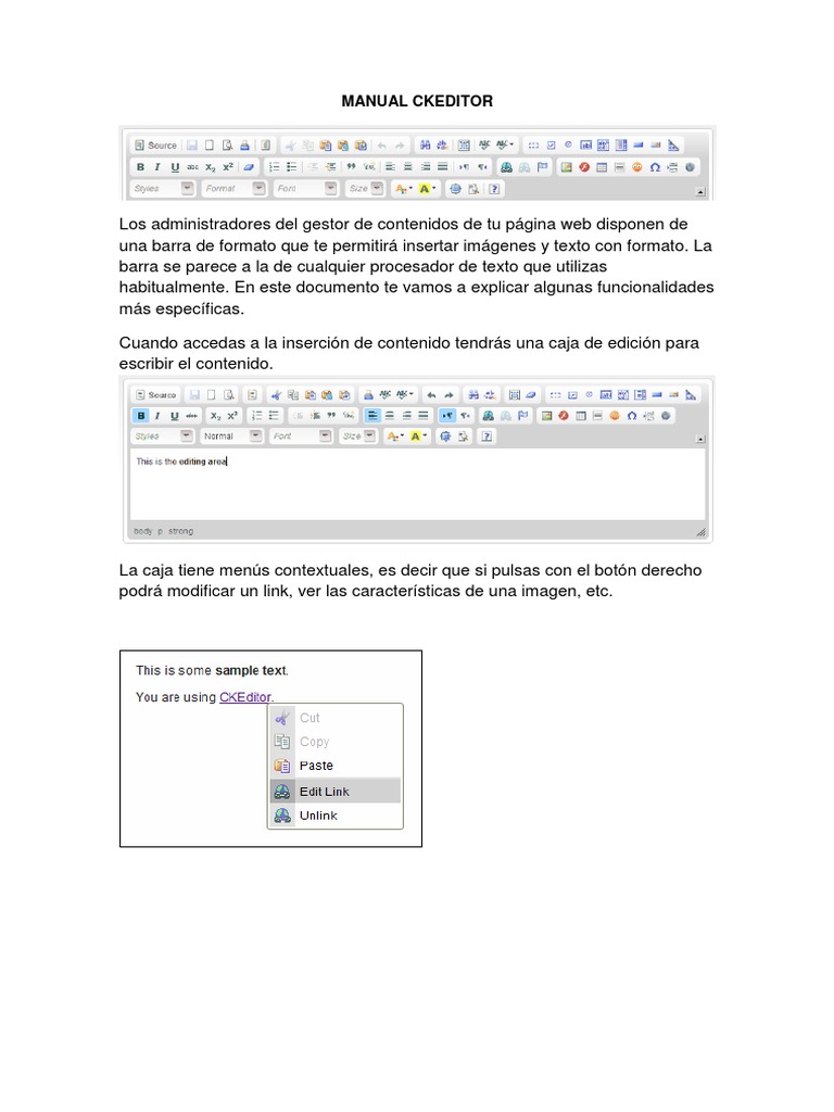 Guía de Uso de CKEditor para Admins | PDF | Arte