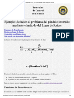 CTM Ejemplo - Lugar de Raíces Control Del Modelo Del Péndulo Invertido PDF