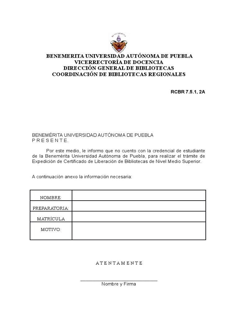 WWW - Bdigital.buap - MX Liberacion Justificante Credencial | PDF