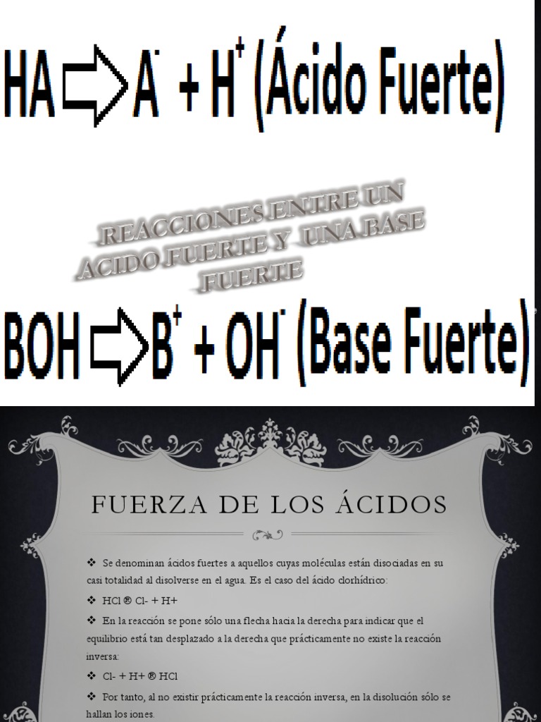 Reacciones Entre Un Acido Fuerte y Una Base