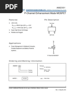 P-Channel Enhancement Mode MOSFET: Features Pin Description