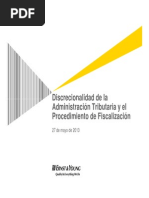Discrecionalidad de La at y El Procedimiento de Fiscalizacion