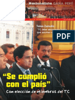 Boletín Nº 16 del Grupo Parlamentario Nacionalista Gana Perú