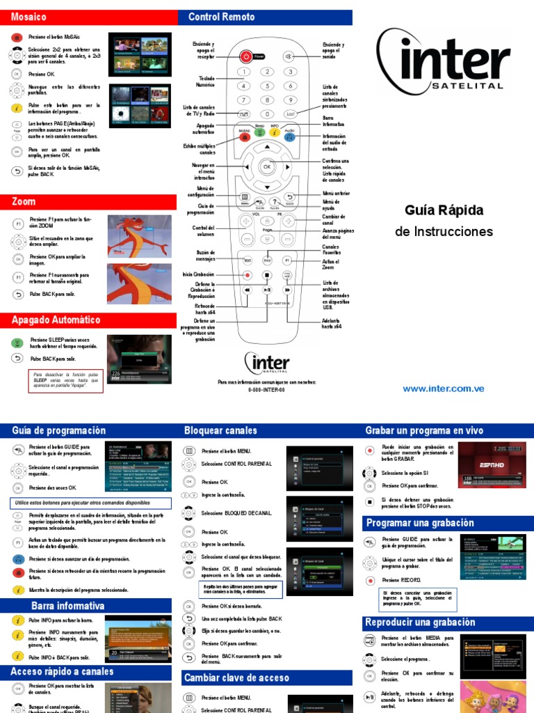 Guía de Control Remoto Inter Satelital | PDF | Contraseña | Tecnología ...