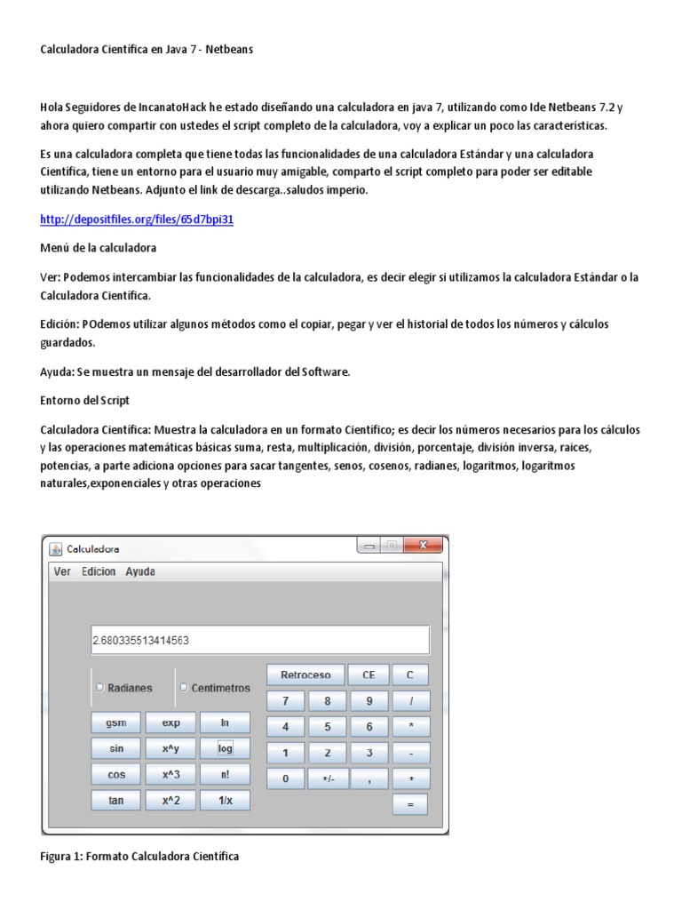 Calculadora Científica en Java 7 | PDF