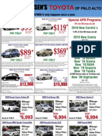 Toyota of Palo Alto Sunnyvale Mountain View - Print Ad Used Cars Corolla Yaris Camry Prius Highlander Rav4