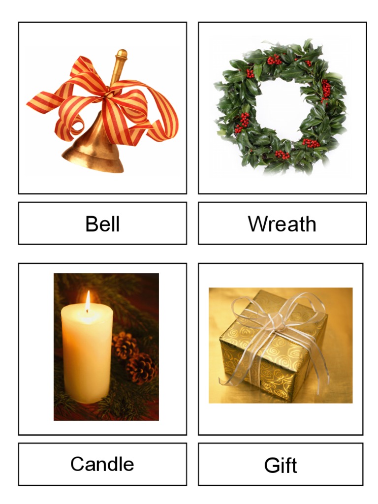 3 Part Nomenclature (Vocabulary) Christmas Cards  PDF
