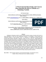 The Influence of Environmental Knowledge and Concern On Green Purchase Intention The Role of Attitude As A Mediating Variable