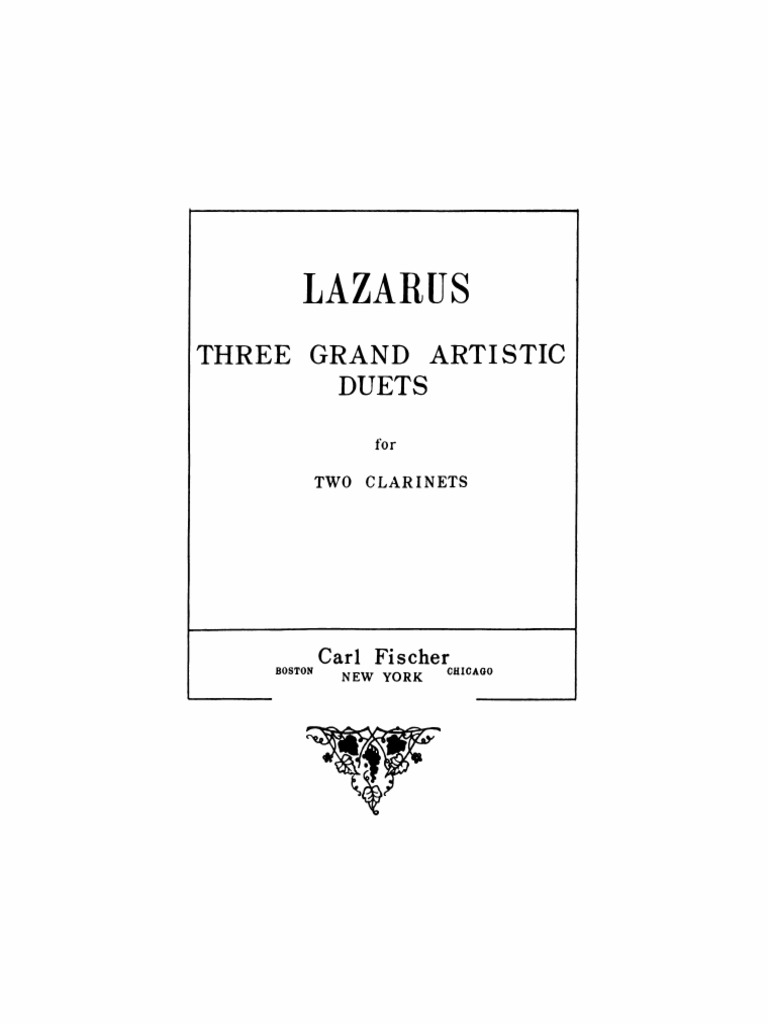 Institute) Lazarus, Henry 3 Grand Artistic Duets PDF