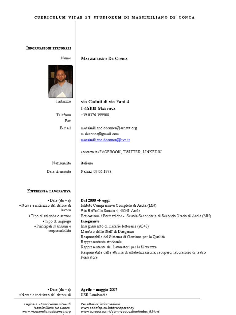 CV Mdeconca Nov2009 | PDF