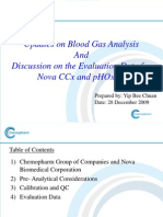 Nova CCx Blood Gas Analyzer Evaluation