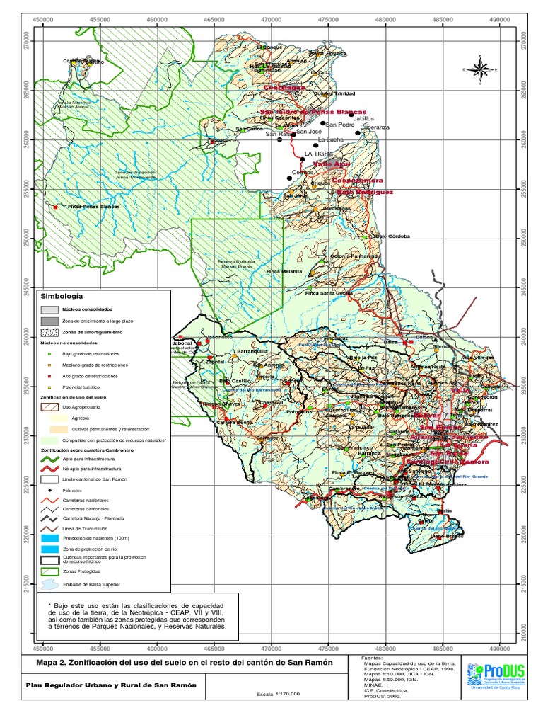 Mapa San Ramon | Manejo de recursos naturales | Entorno natural