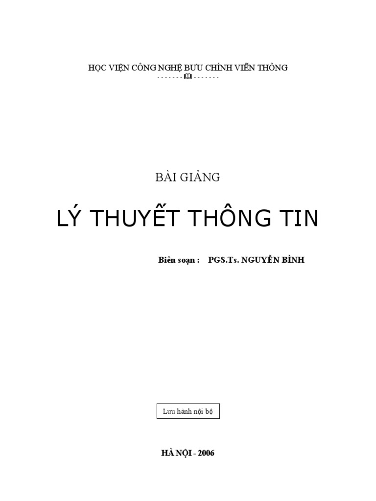 Ly Thuyet Thong Tin | PDF