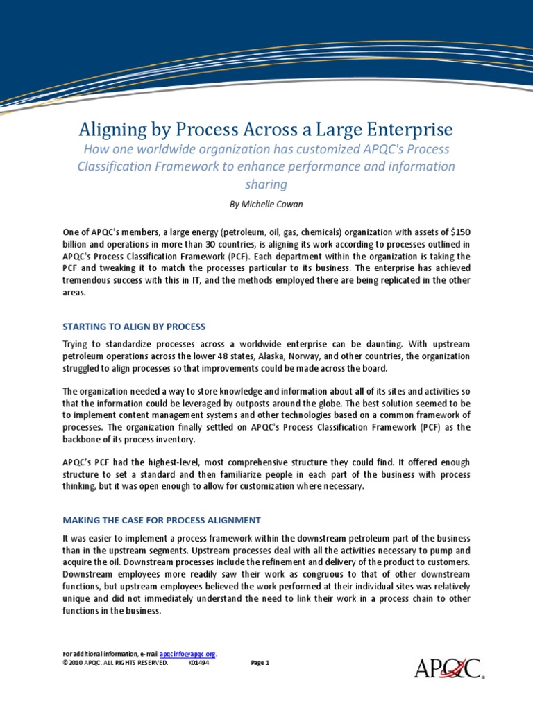 Aligningby Process Acrossa Large Enterprise | PDF | Itil | Business