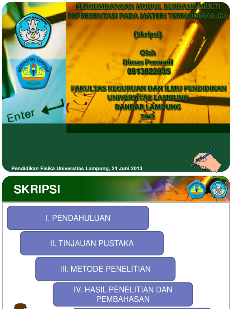 Pengembangan Modul Berbasis Multi Representasi Pada Materi Termodinamika