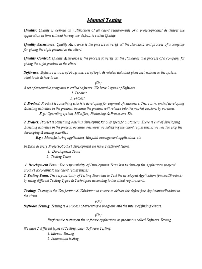 Manual Testing Complete | PDF | Software Testing | Parameter (Computer ...