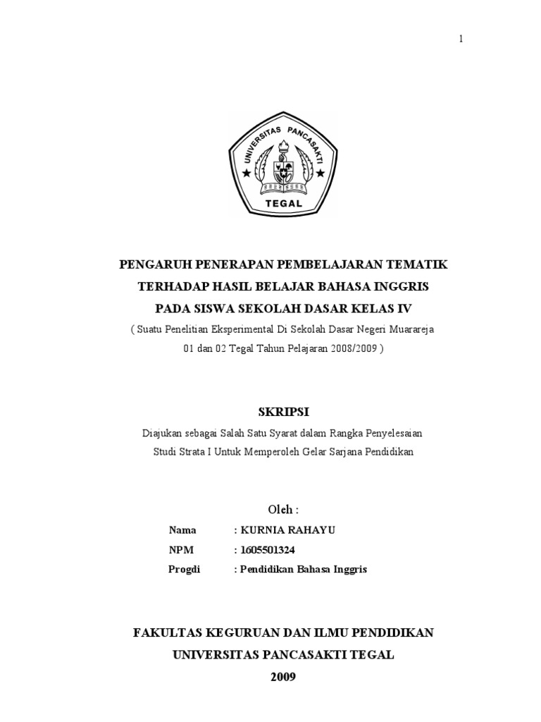 Judul Skripsi Bahasa Inggris Linguistic LEMBAR EDU