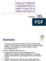 Cheltuielile Publice Privind Administraţia, Ordinea Publică Şi Apărarea Naţională