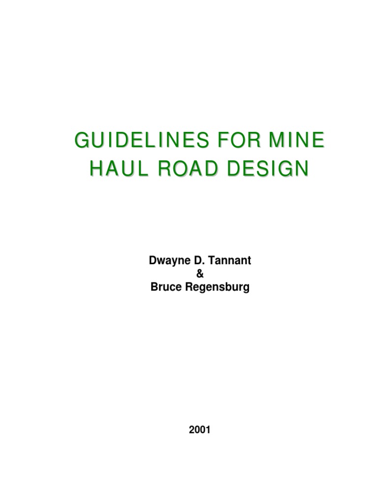 Haul Road Design Guidelines PDF Road Transport