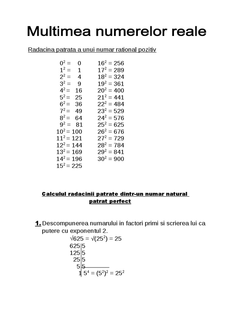 Multimea Numerelor Reale | PDF