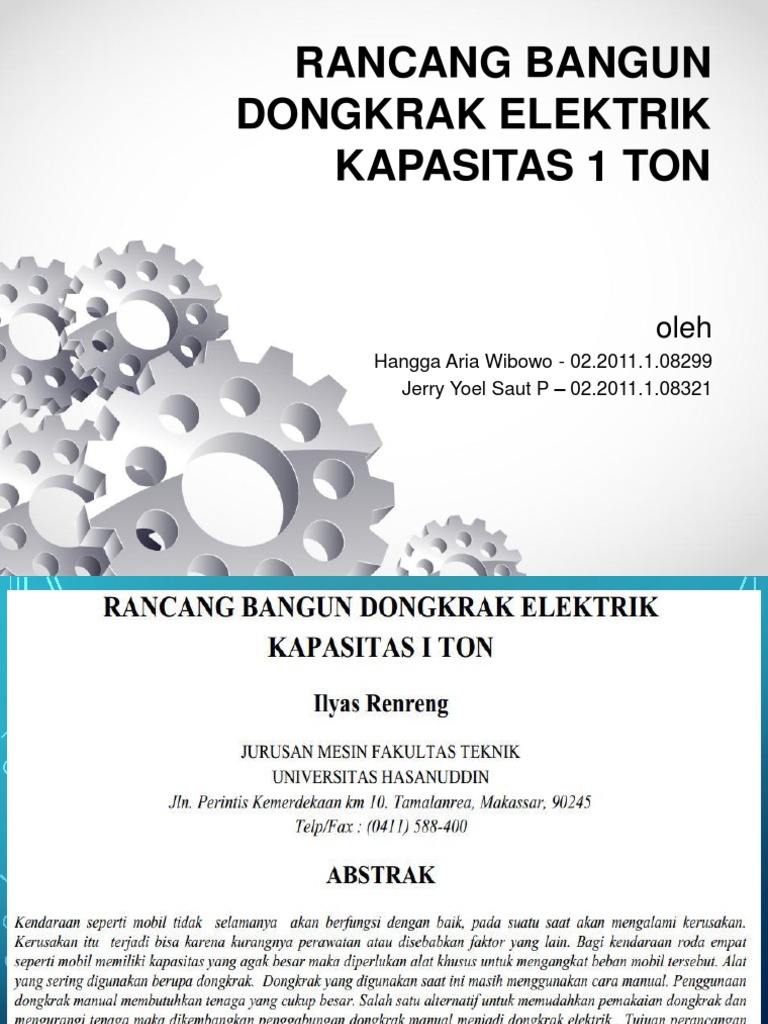 Rancang Bangun Dongkrak Elektrik 