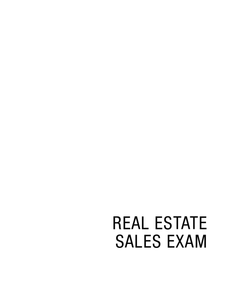 Exam For Real Estate in California PDF Real Estate Appraisal