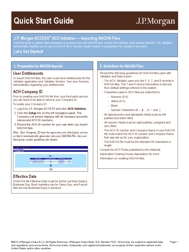 NACHA Quick Start Guide | PDF | Automated Clearing House | Information ...