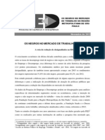 Os Negros No Mercado de Trabalho Em 2012