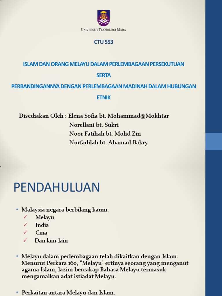 Islam Dan Orang Melayu Dalam Perlembagaan Persekutuan