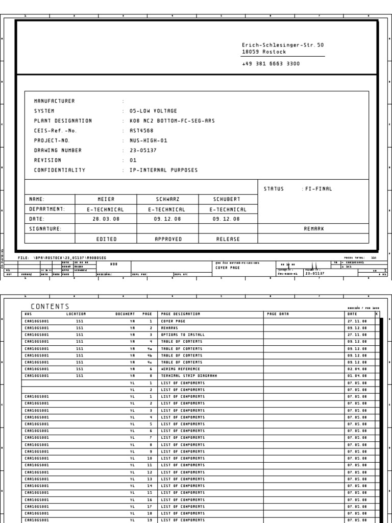 Wind Turbine Main Cabinet Schematic | Electrical Connector | Fuse