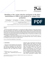 M. Humbert B. Gardiola C. Esling G. Flemming K.E. Hensger - Modelling of The Variant Selection Mechanism in The Phase Transformation of HSLA Steel Produced by Compact Strip Production
