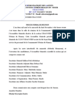 P.V de La Reunion D'installation de La Section de l'UDACOTEN CUN 18.11.09