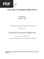 songs and reading fluency