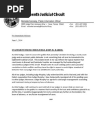 Statement From Chief Judge Harris 6 3 2014