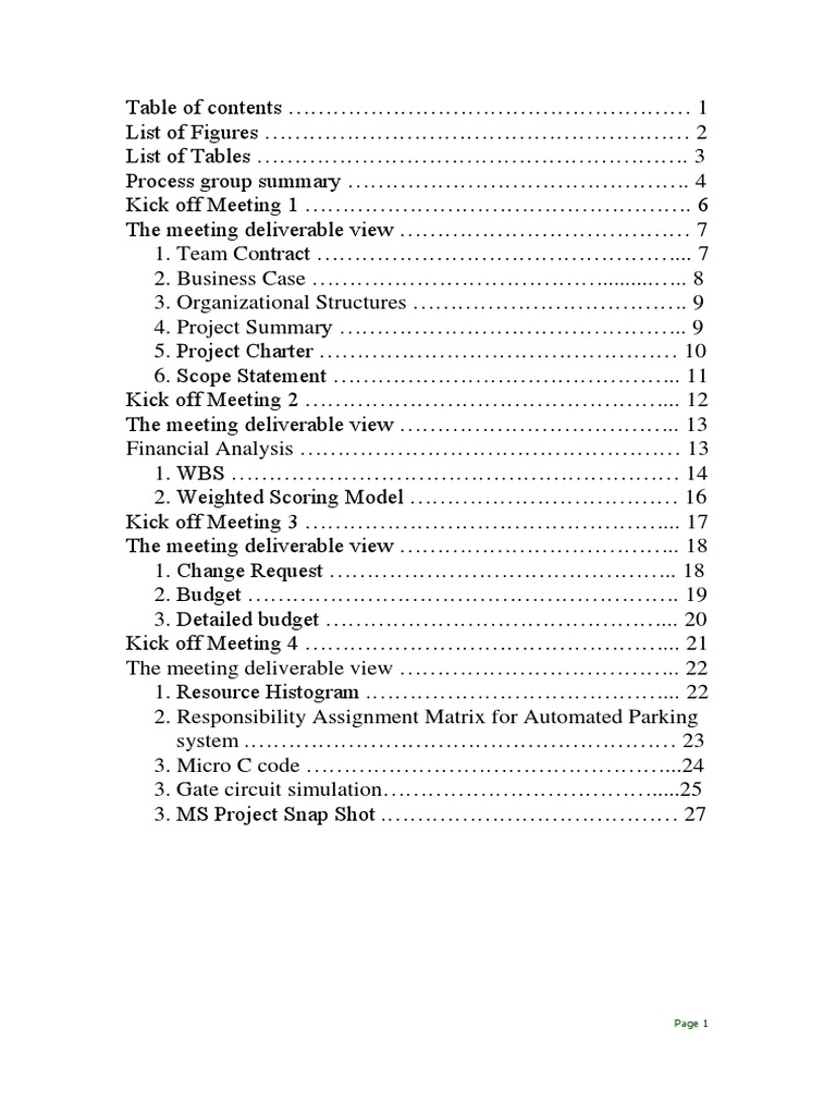 Automated Parking System Project Plan | PDF