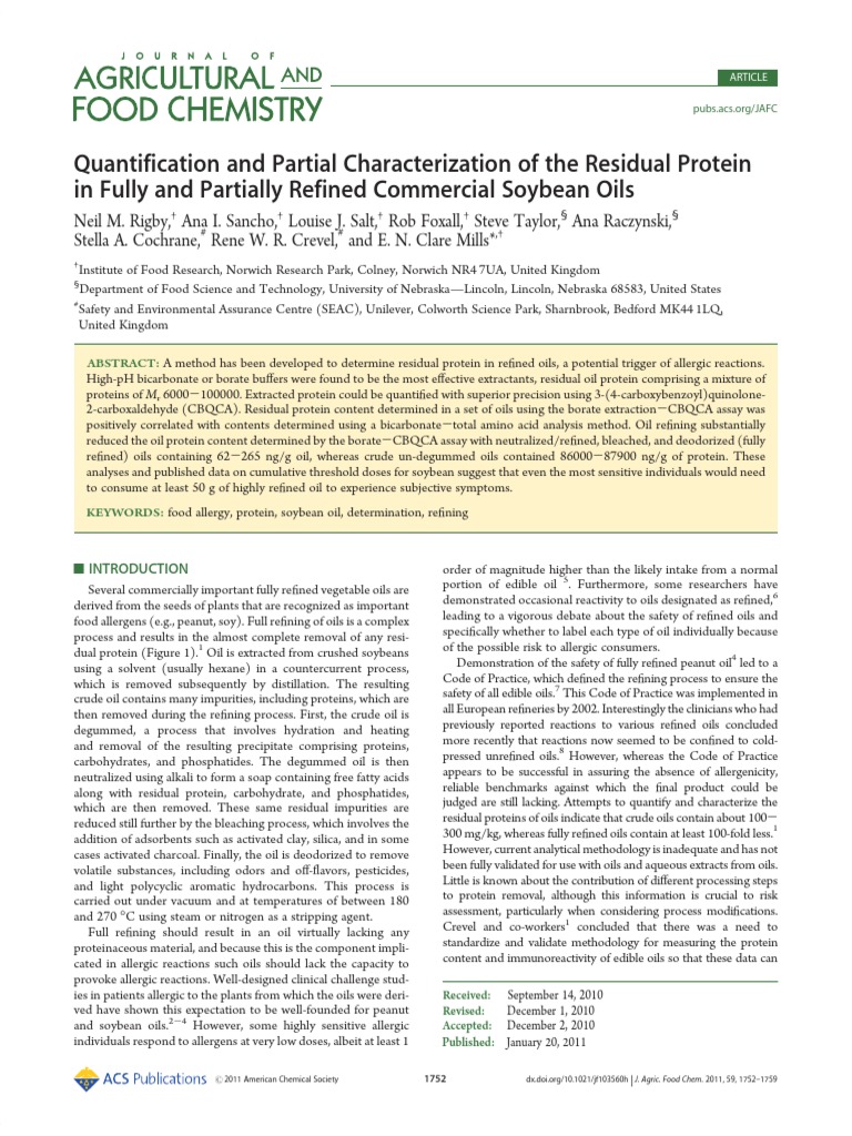 Quantification and Partial Characterization of The Residual Proteins Fully and Partially Refined