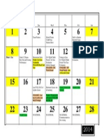Grade 9 Academic June Calendar 2014