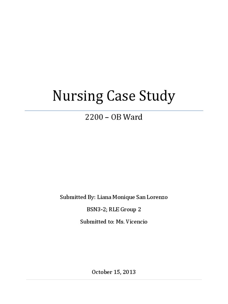 Sample Nursing Case Study PDF Menstrual Cycle Luteinizing Hormone