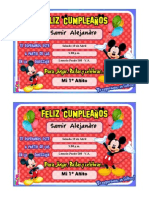 Tarjeta Mickey Mouse