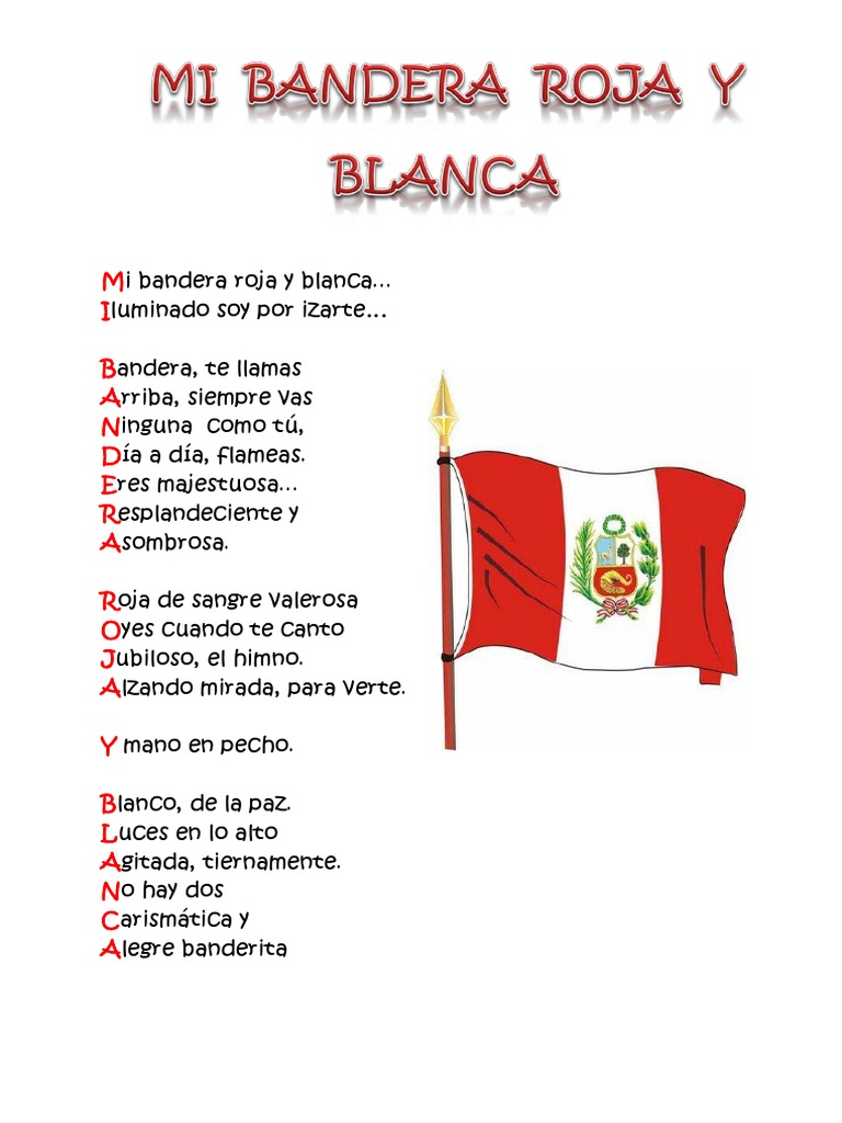 Mi Bandera Roja y Blanca | PDF | Poesía, image size:768x1024