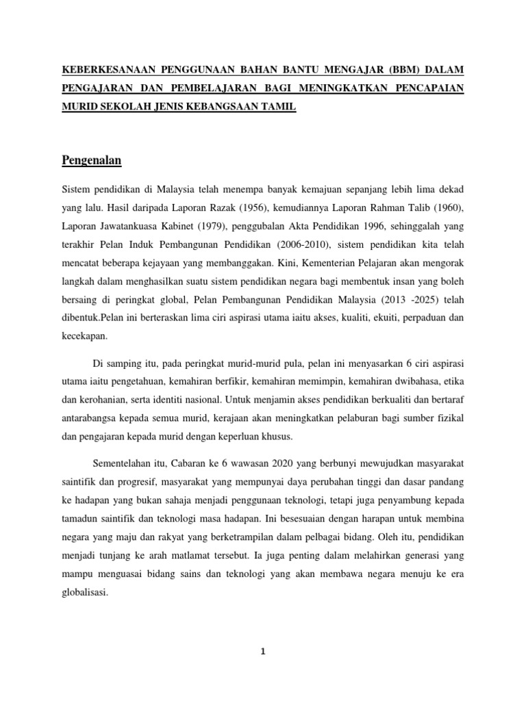 Keberkesanaan Penggunaan Bahan Bantu Mengajar Bina Kerangka Pdf