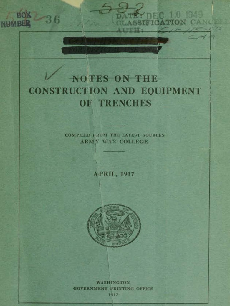 Notes On The Construction and Equipment of Trenches | PDF | Trench ...