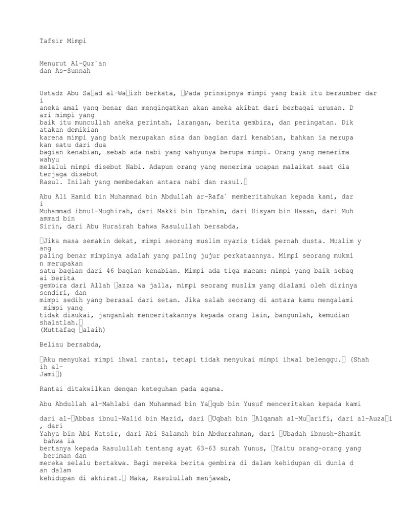 Tafsir Mimpi