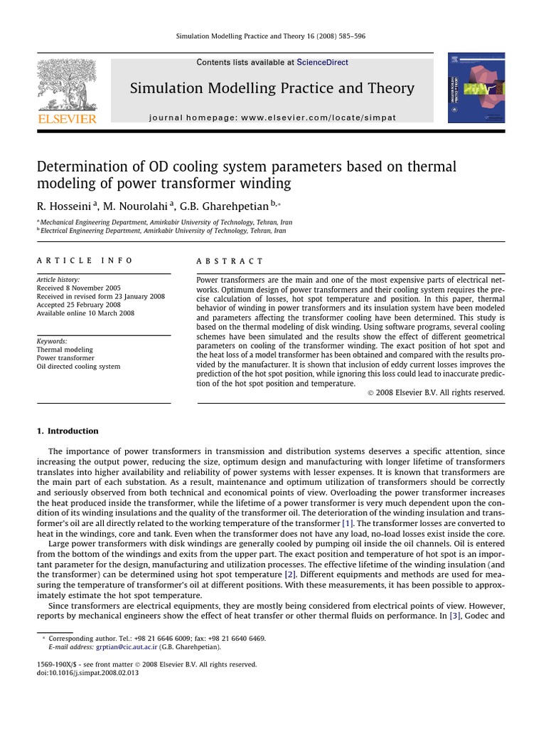 Thermal Modeling of Transformer Cooling | PDF | Transformer ...