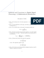 Additions and Corrections To Digital Signal Processing: A Mathematical Introduction