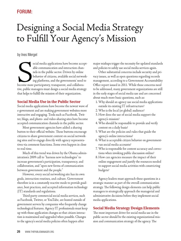 Social Media Strategy for Public Agencies | PDF | Social Media ...