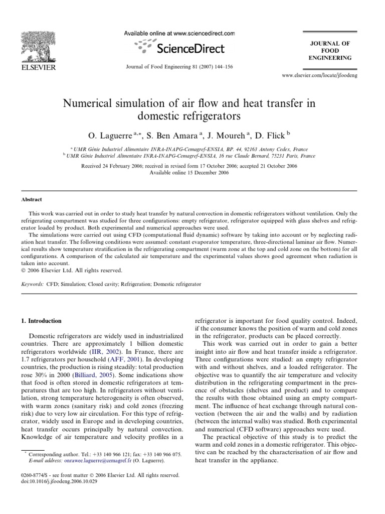 Numerical Simulation of Air Flow and Heat Transfer in ...
