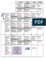 June Class Schedule