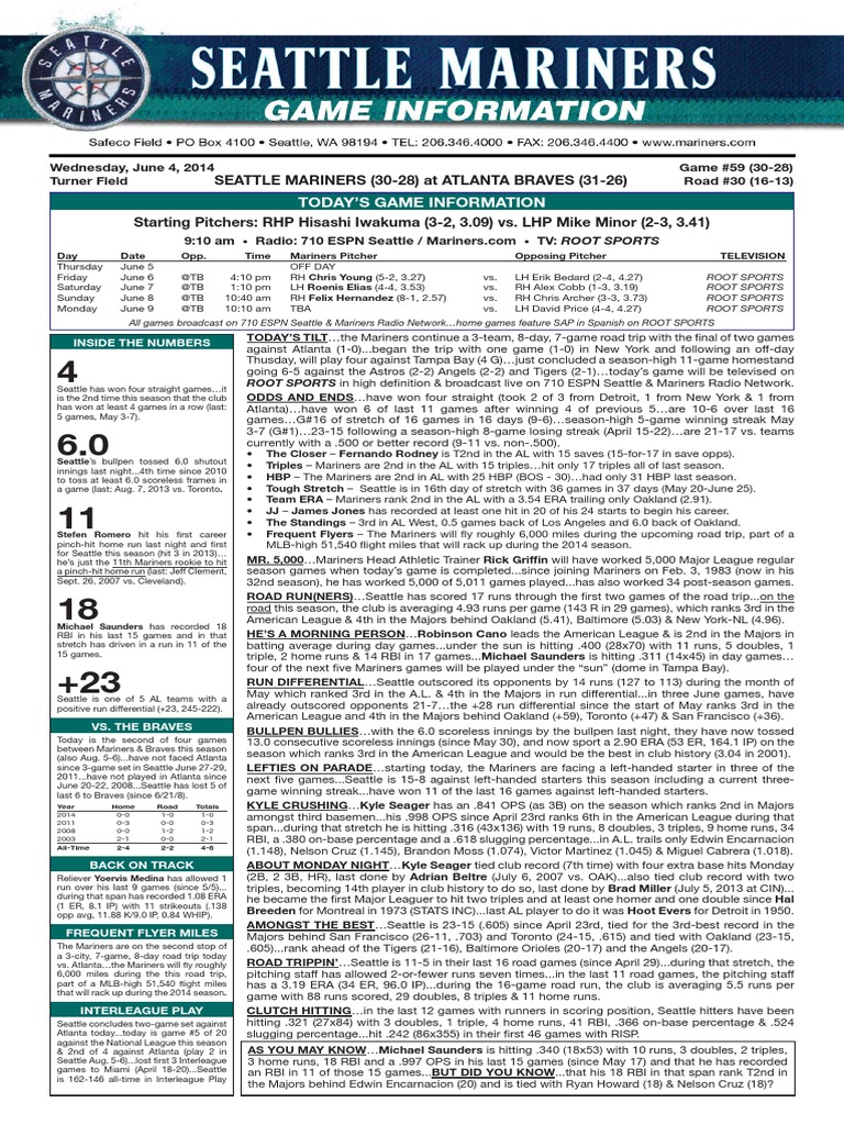 06.04.14 Game Notes | PDF | Home Run | Detroit Tigers